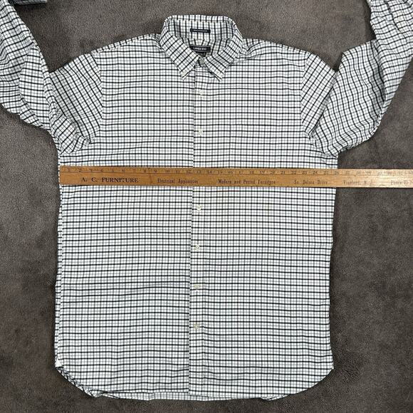 Land's End XL Tall Traditional Fit Crisp Plaid Supima Cotton Button Down Shirt - Picture 5 of 11